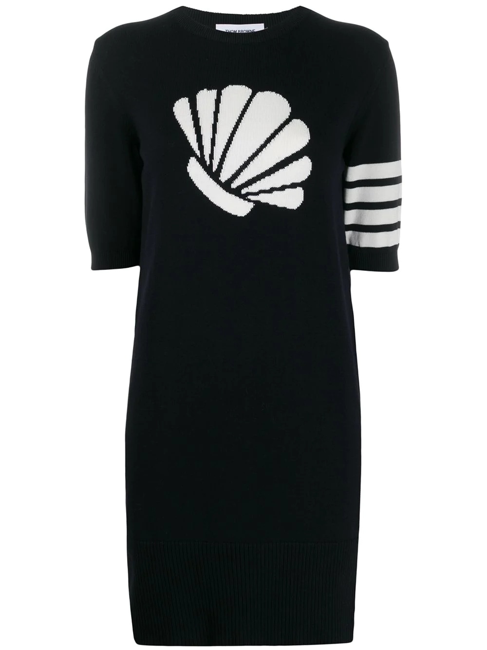 4-Bar stripe intarsia shell dress - 1