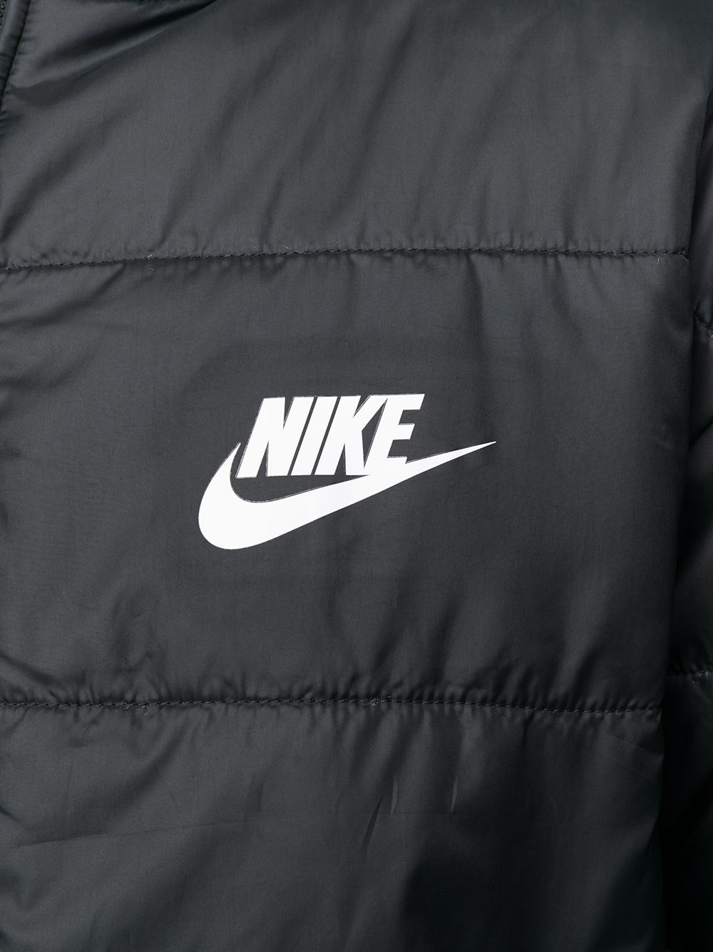 padded coat with logo print - 5