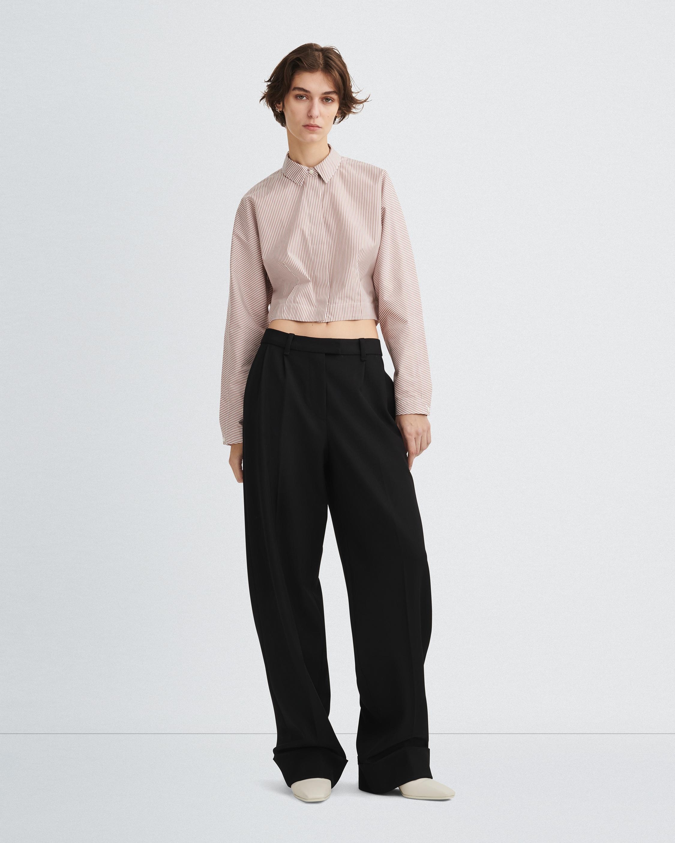 Morgan Cropped Cotton Poplin Shirt - 3