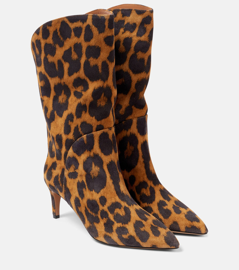 Gaia 60 leopard-print suede boots 1