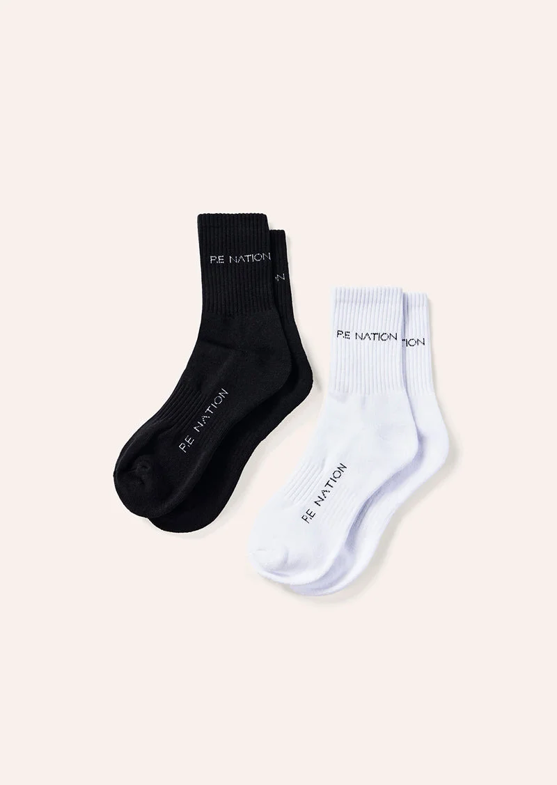 SIGNATURE SOCKS 2 PACK IN WHITE & BLACK - 1