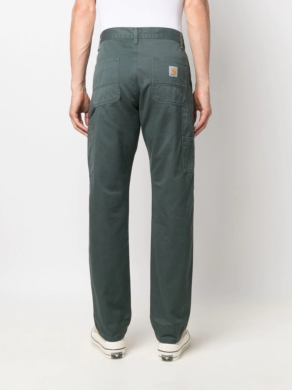 cotton straight-leg trousers - 4