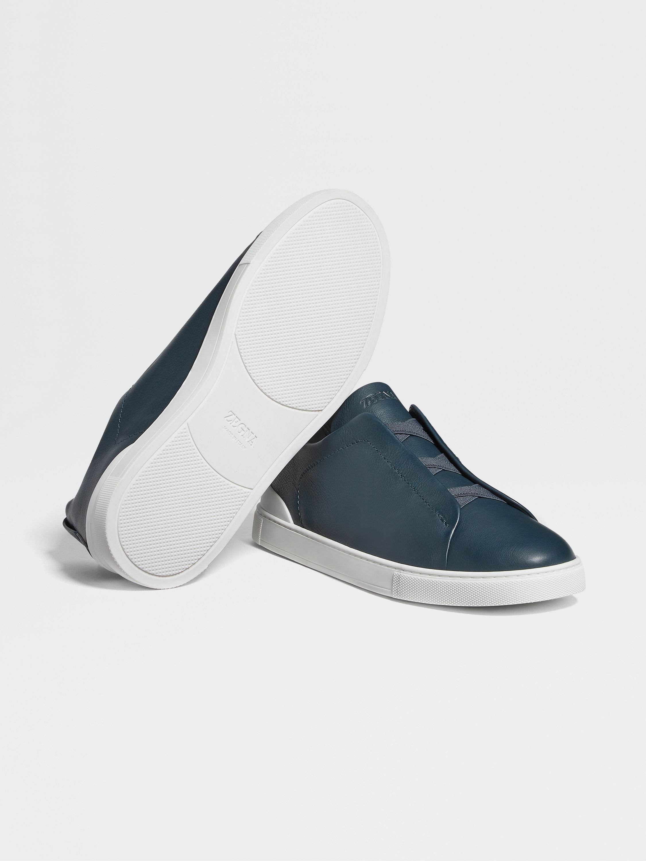 DARK TEAL BLUE TRIPLE STITCH™ SECONDSKIN SNEAKERS - 5
