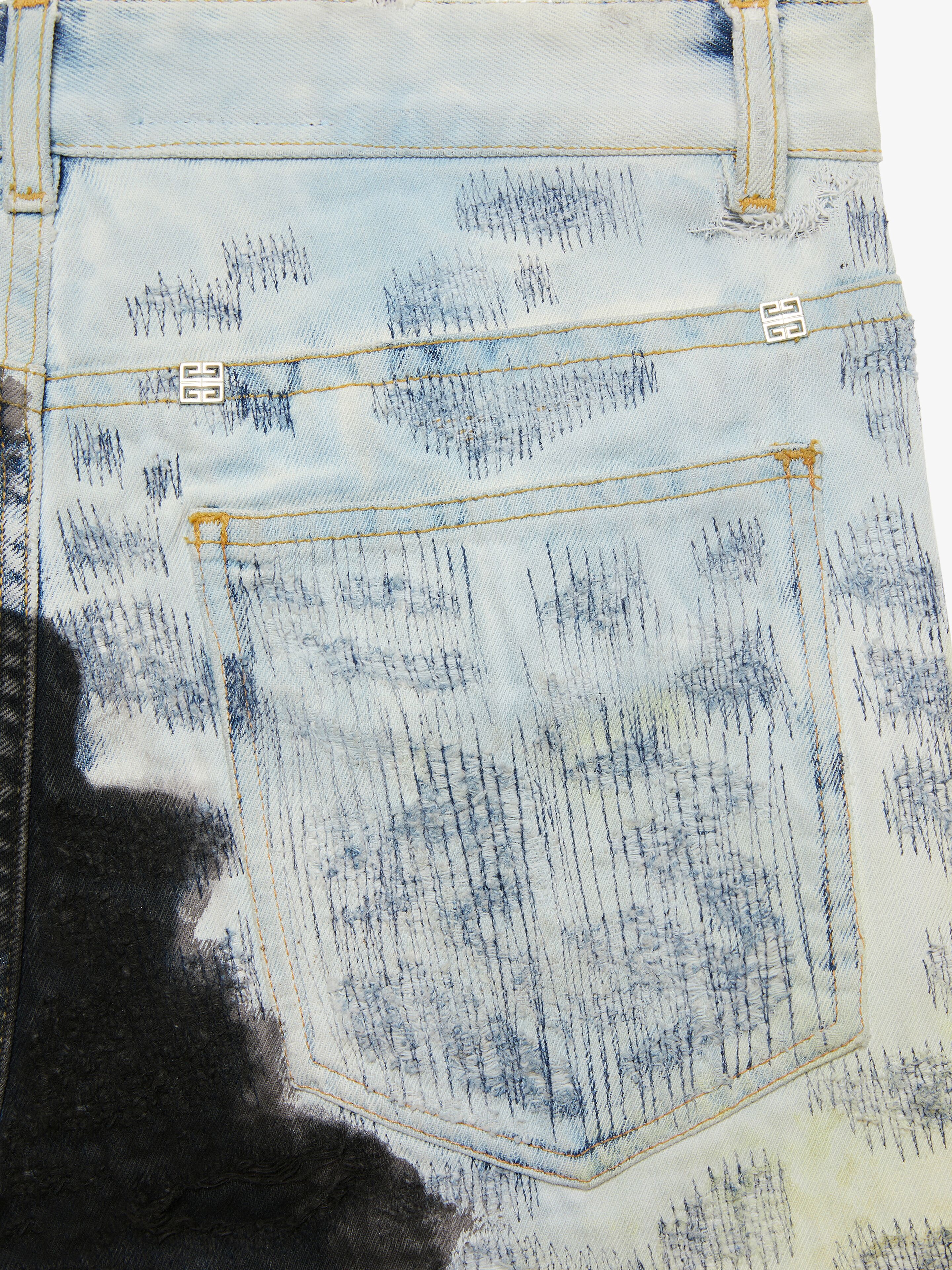 JEANS IN PAINTED DESTROYED DENIM - 5
