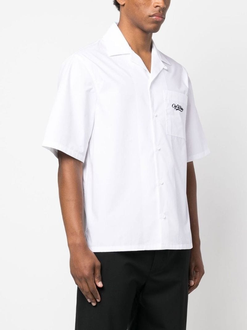 logo-embroidered short-sleeve shirt - 3
