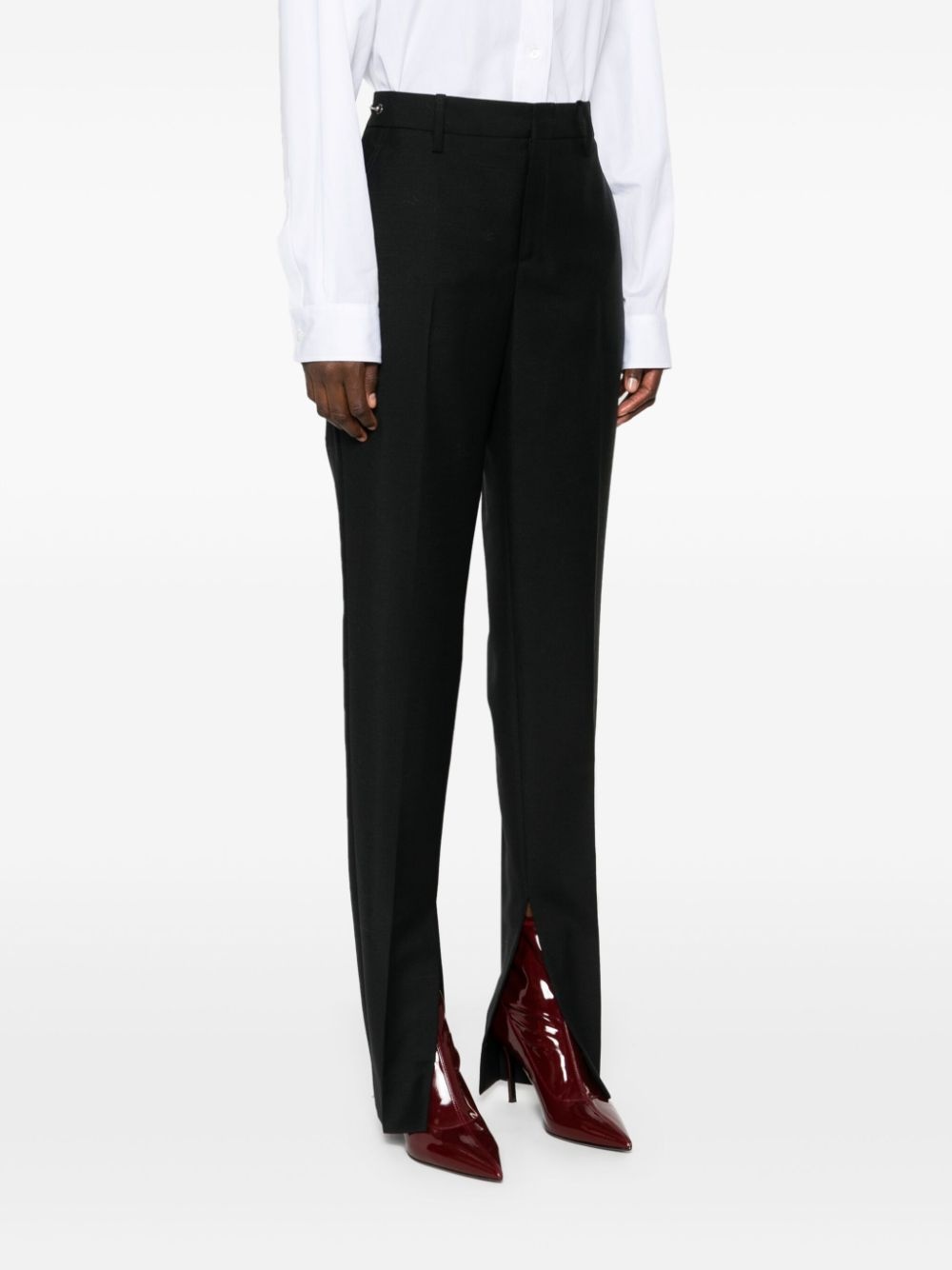 Horsebit wool tailored trousers - 3
