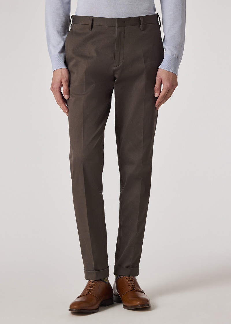 Slim-Fit Dark Grey Cotton-Stretch Chinos 3