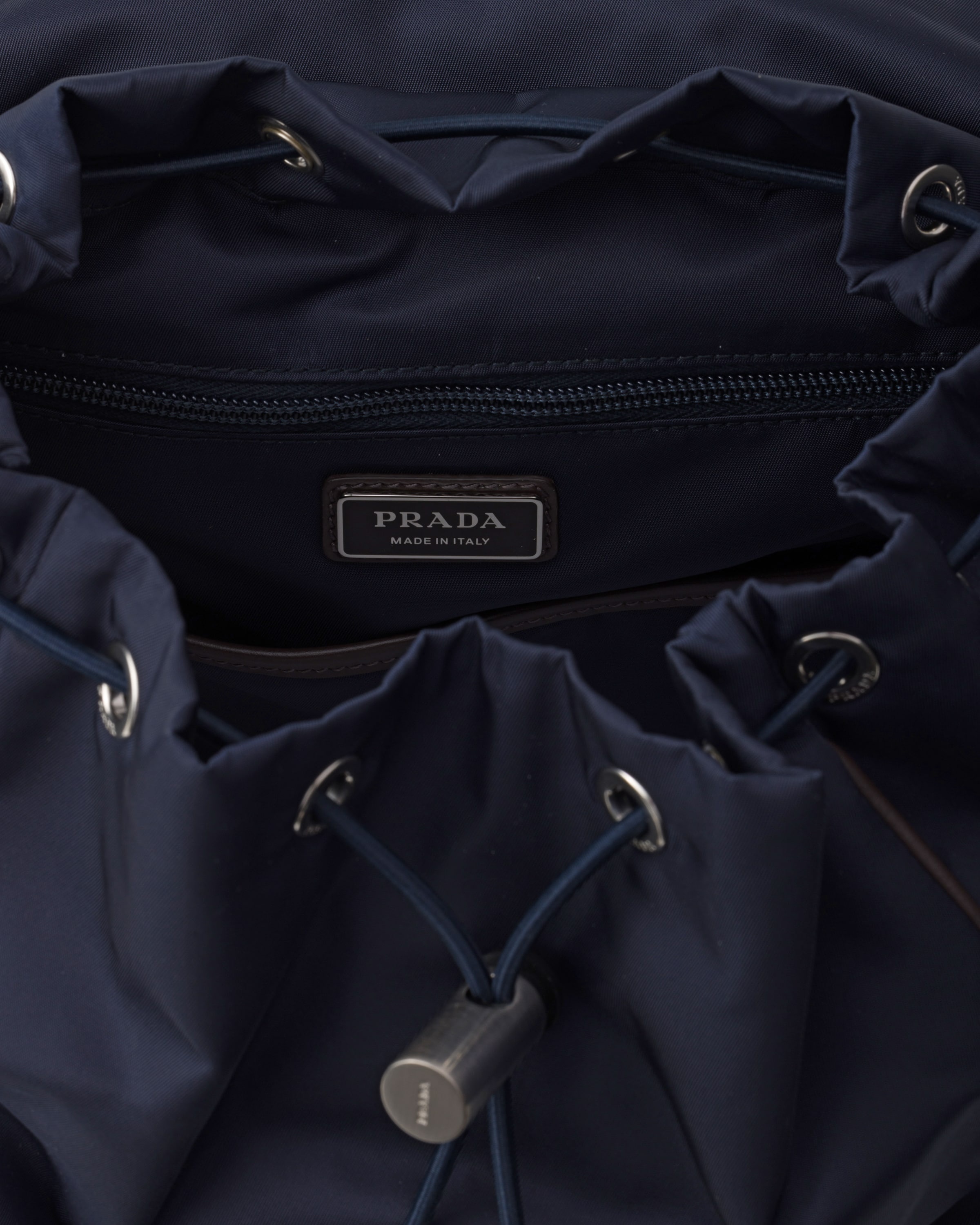 Re-Nylon and leather backpack - 5