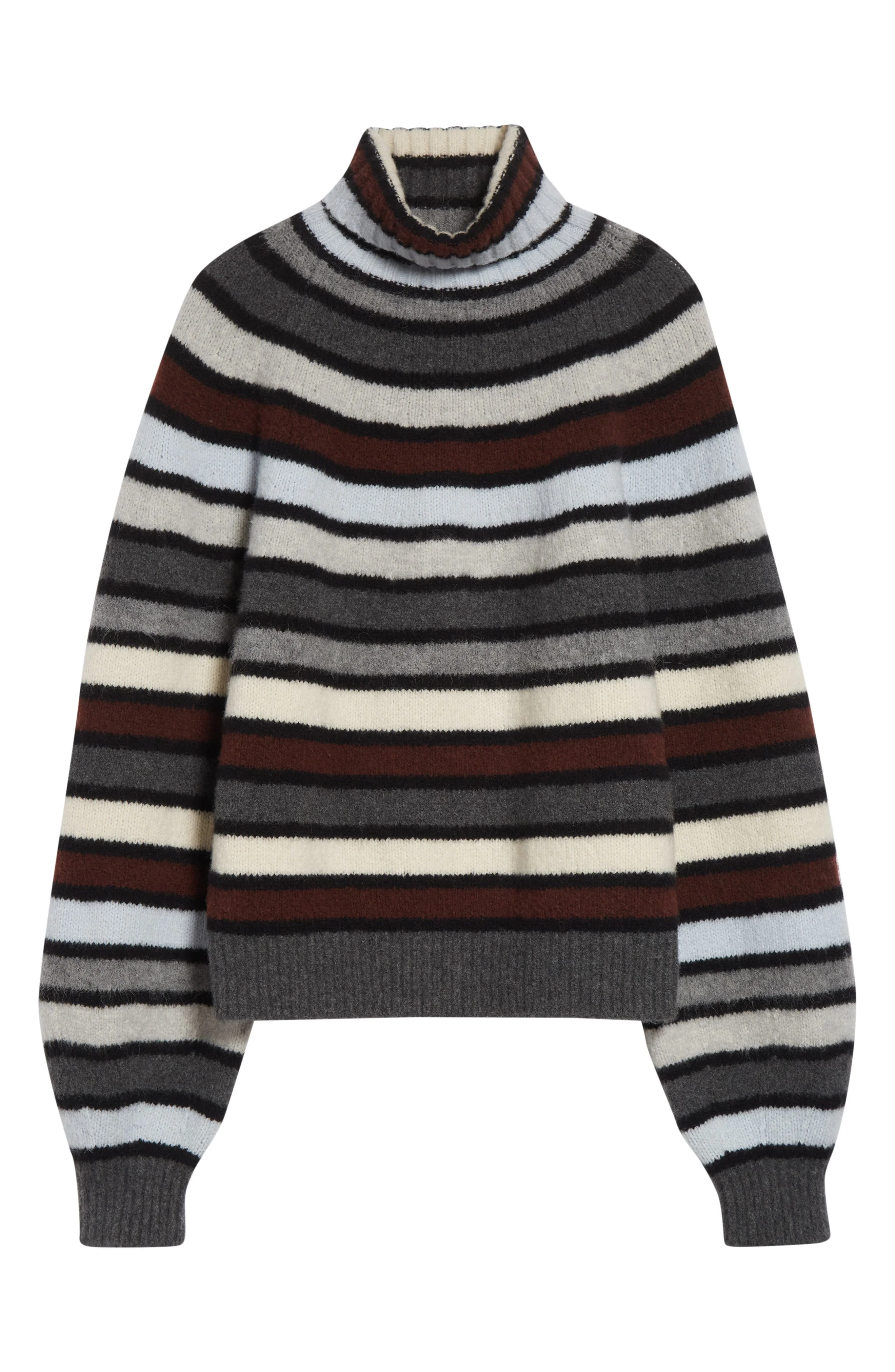 Proenza Schouler Danea Stripe Cashmere Blend Turtleneck Sweater in Neutral Multi at Nordstrom - 1