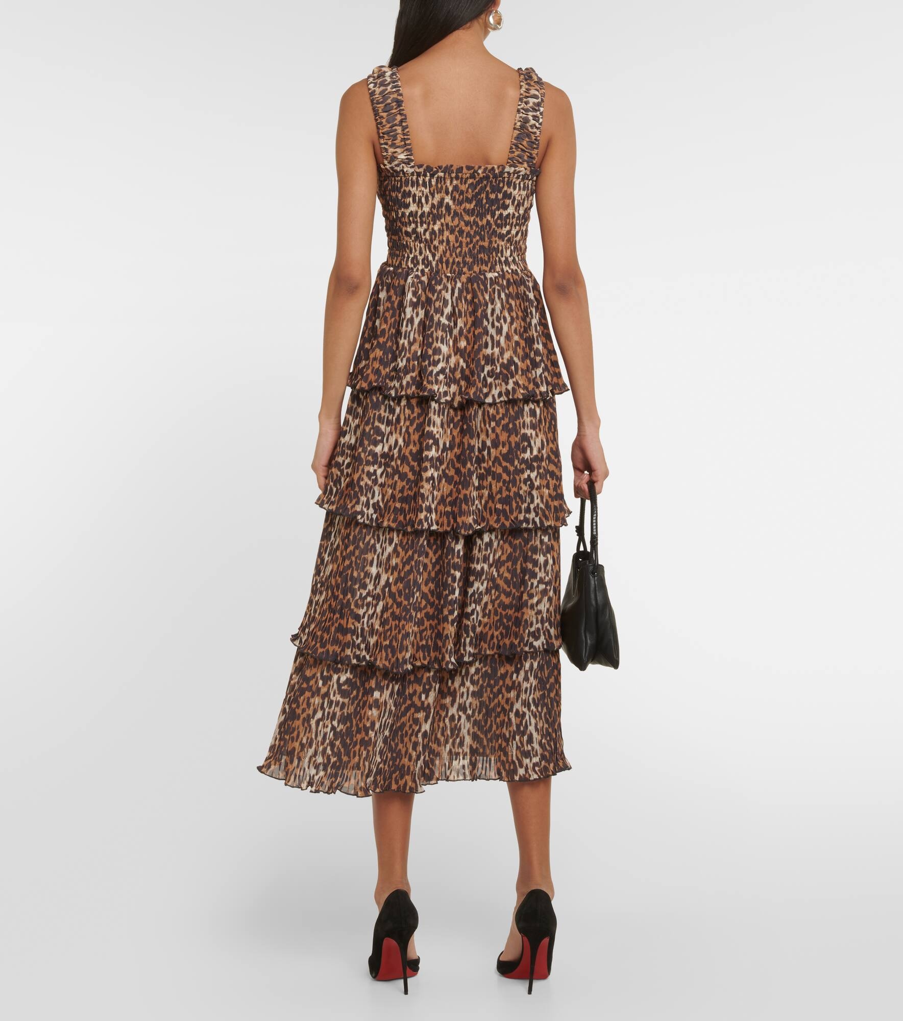 Leopard-print georgette midi dress - 3