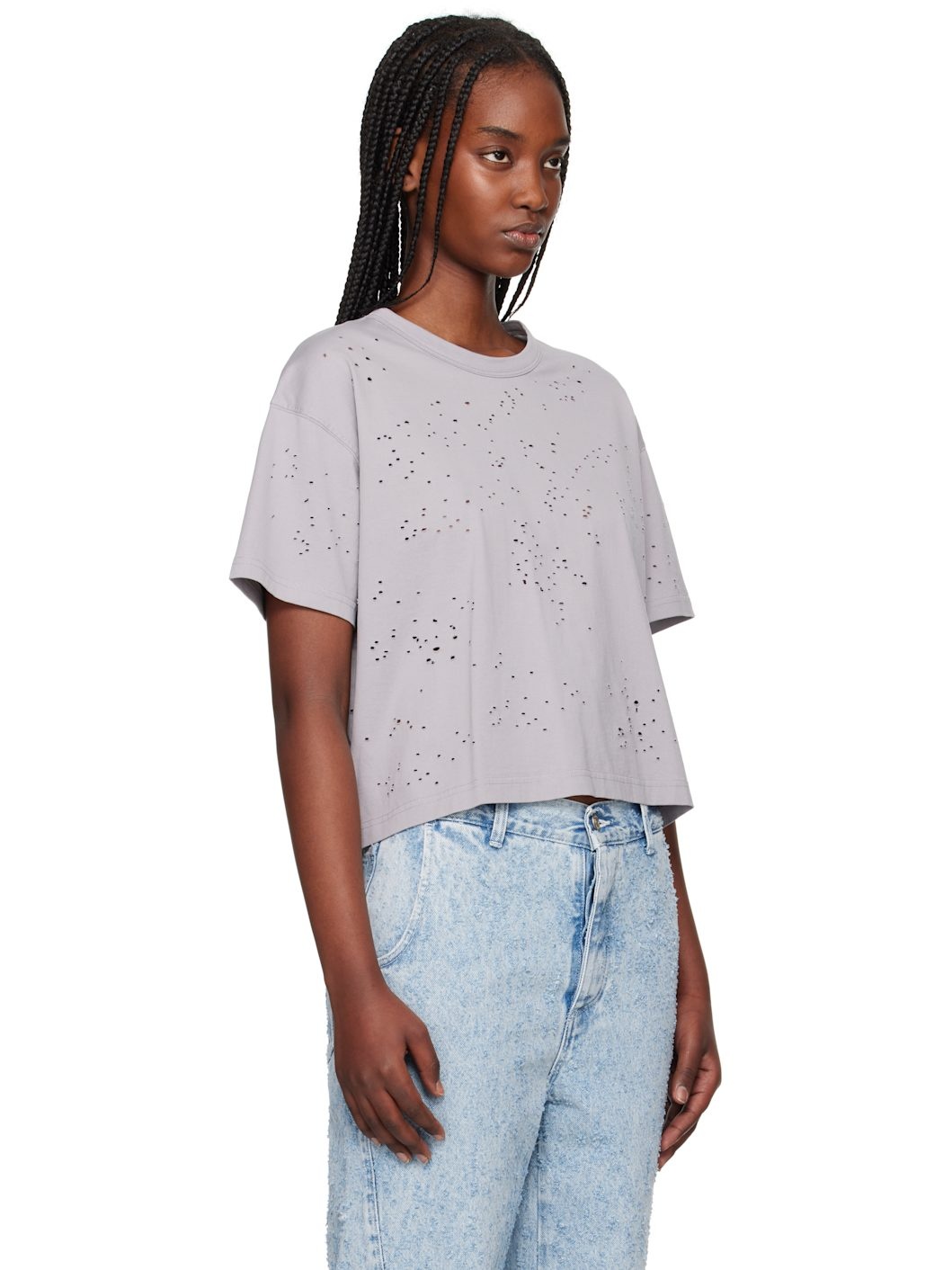 Gray Destroyed T-shirt - 2