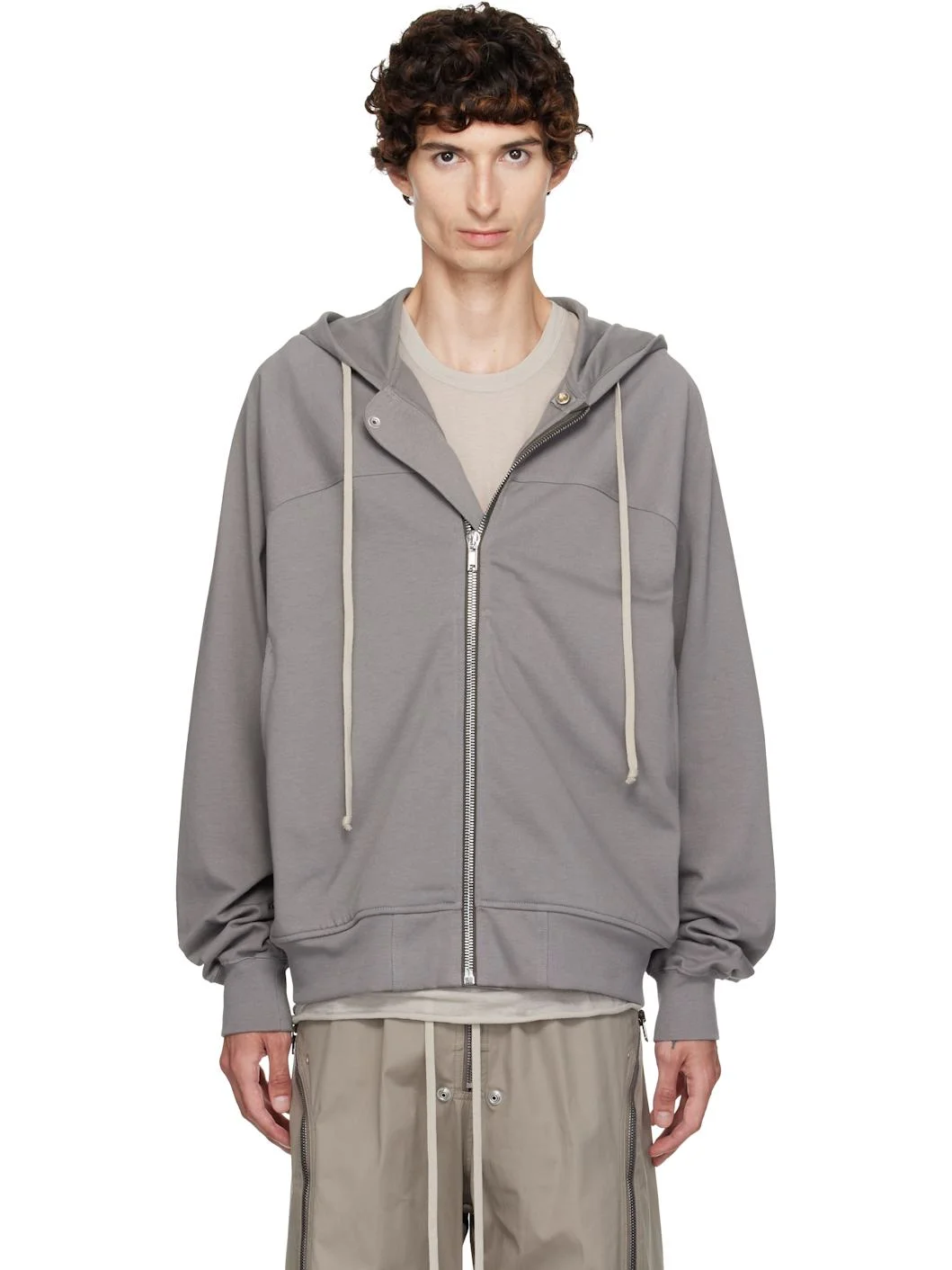 Gray Tower Windbreaker Hoodie - 1