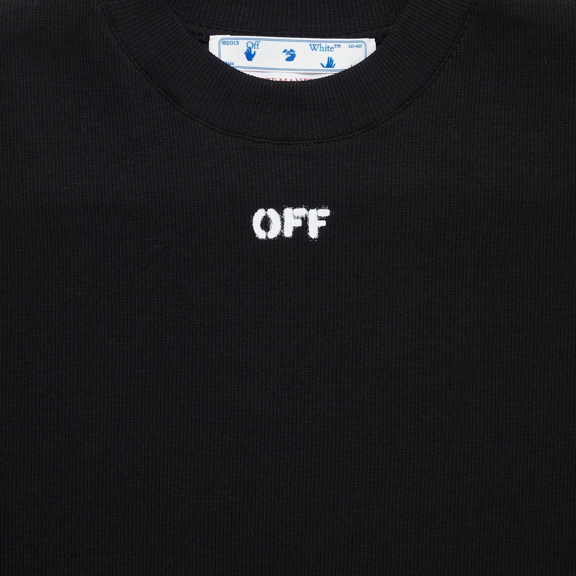 Off-White Off Stamp Ribbed Cropped Tee 'Black/White' - 3
