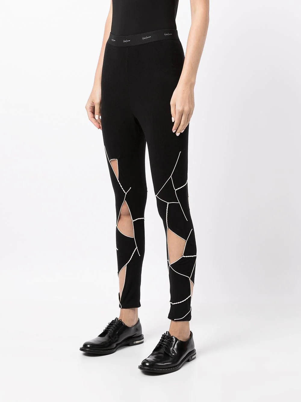 logo-waist cut-out leggings - 3
