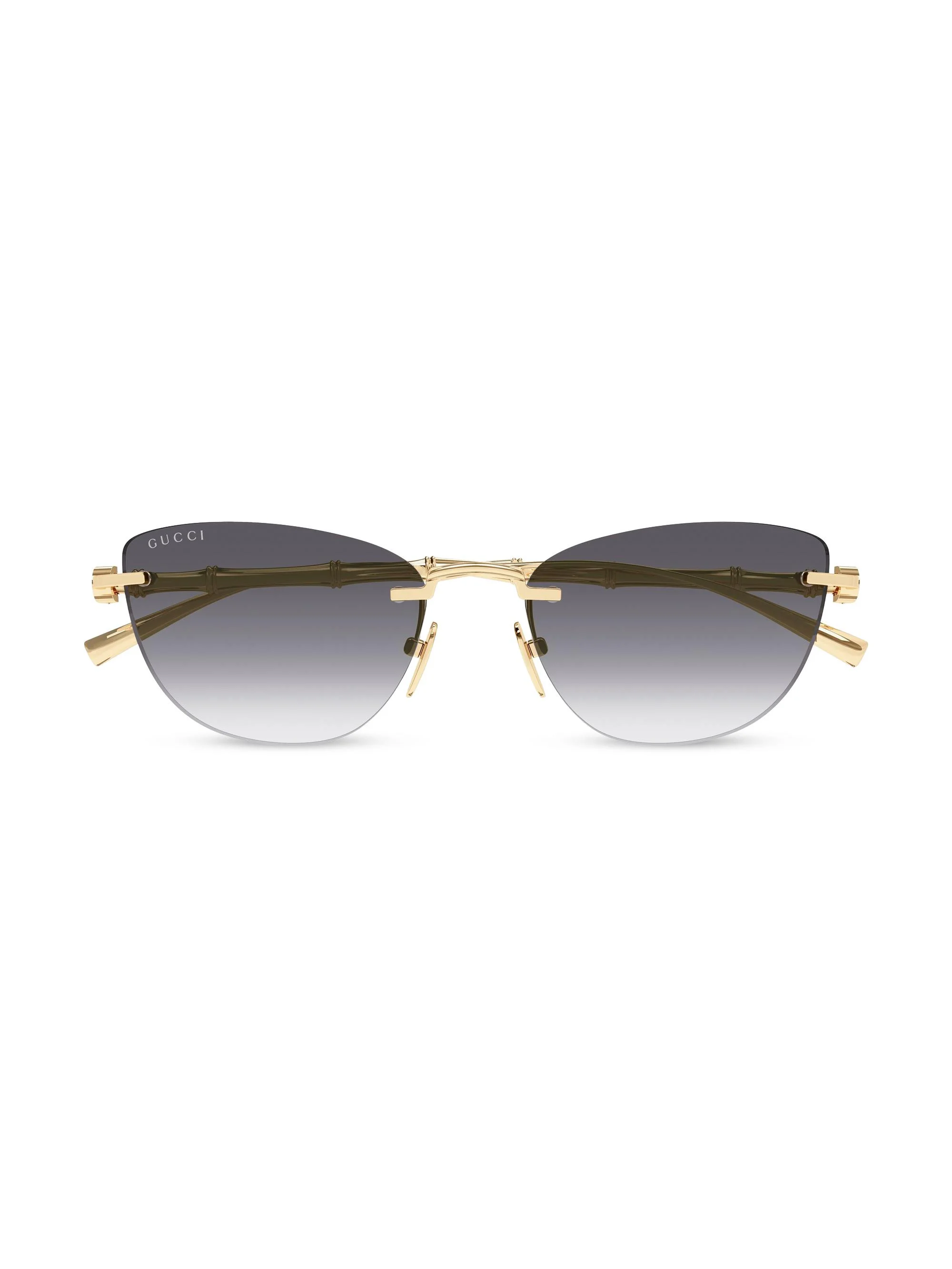 Women's Bamboo Metal 55MM Cat-Eye Sunglasses - Gold Grey - 1
