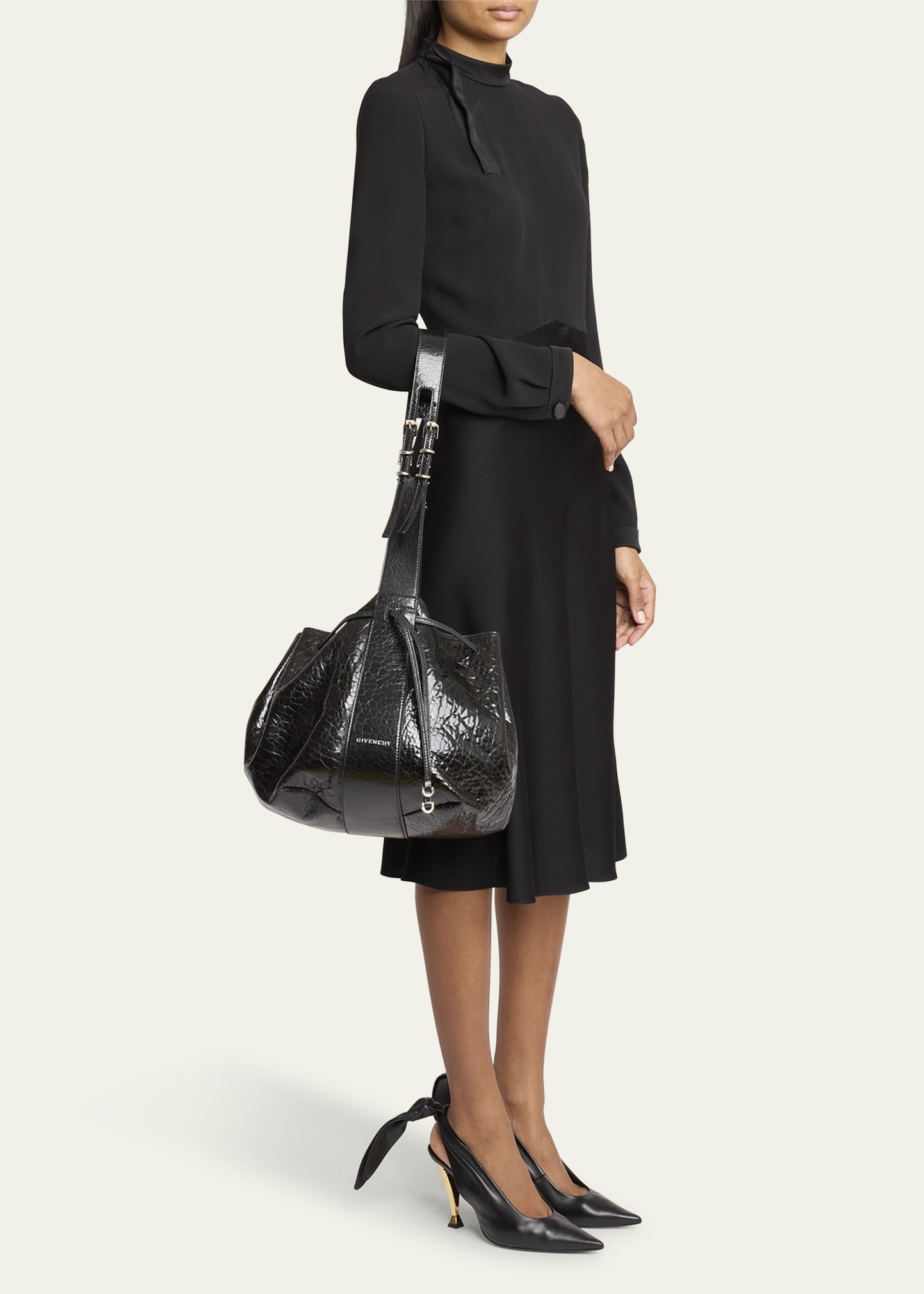 Givenchy Pumpkin Medium Shoulder Bag in Embossed Leather