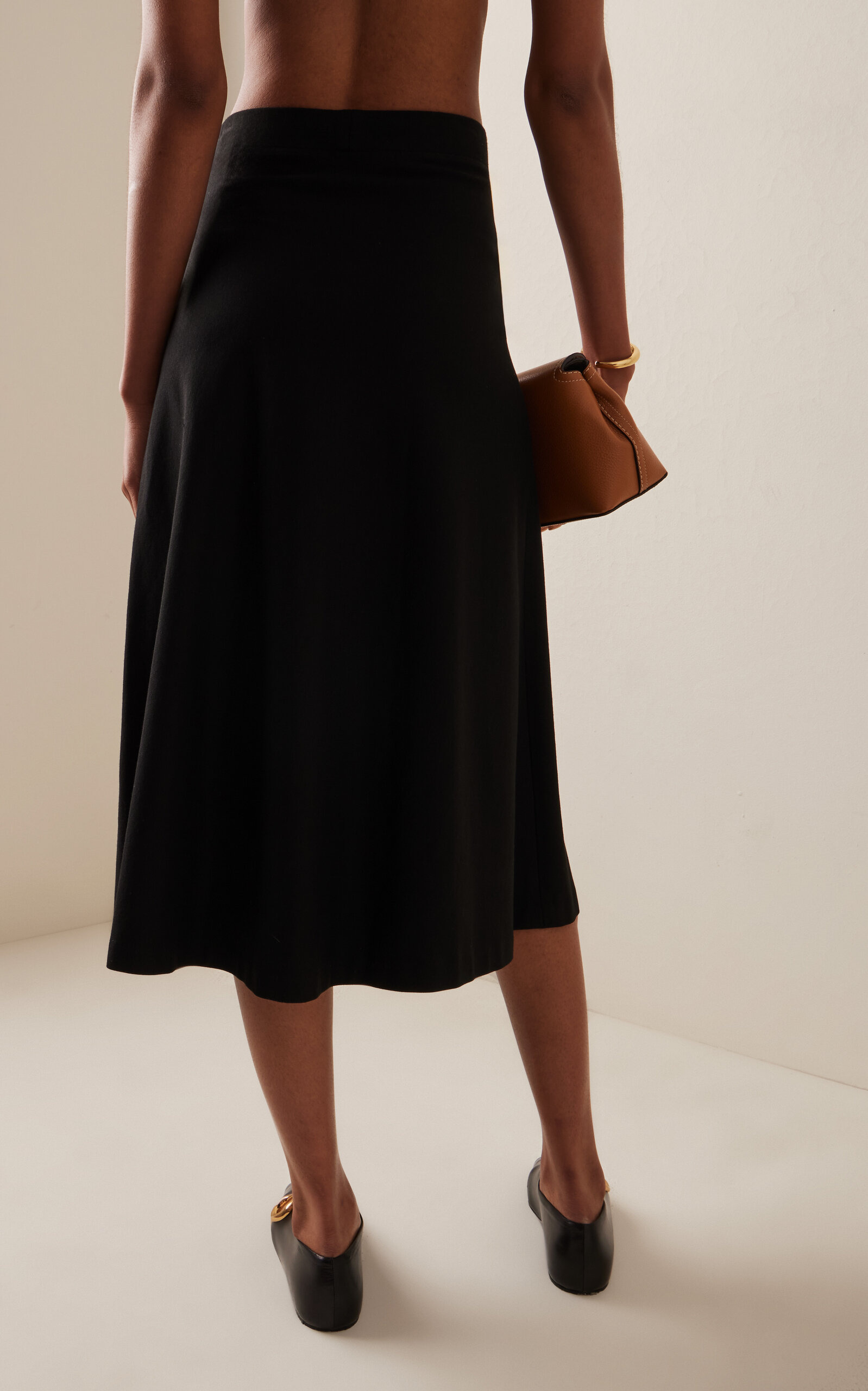 Flared Stretch-Jersey Skirt black - 4
