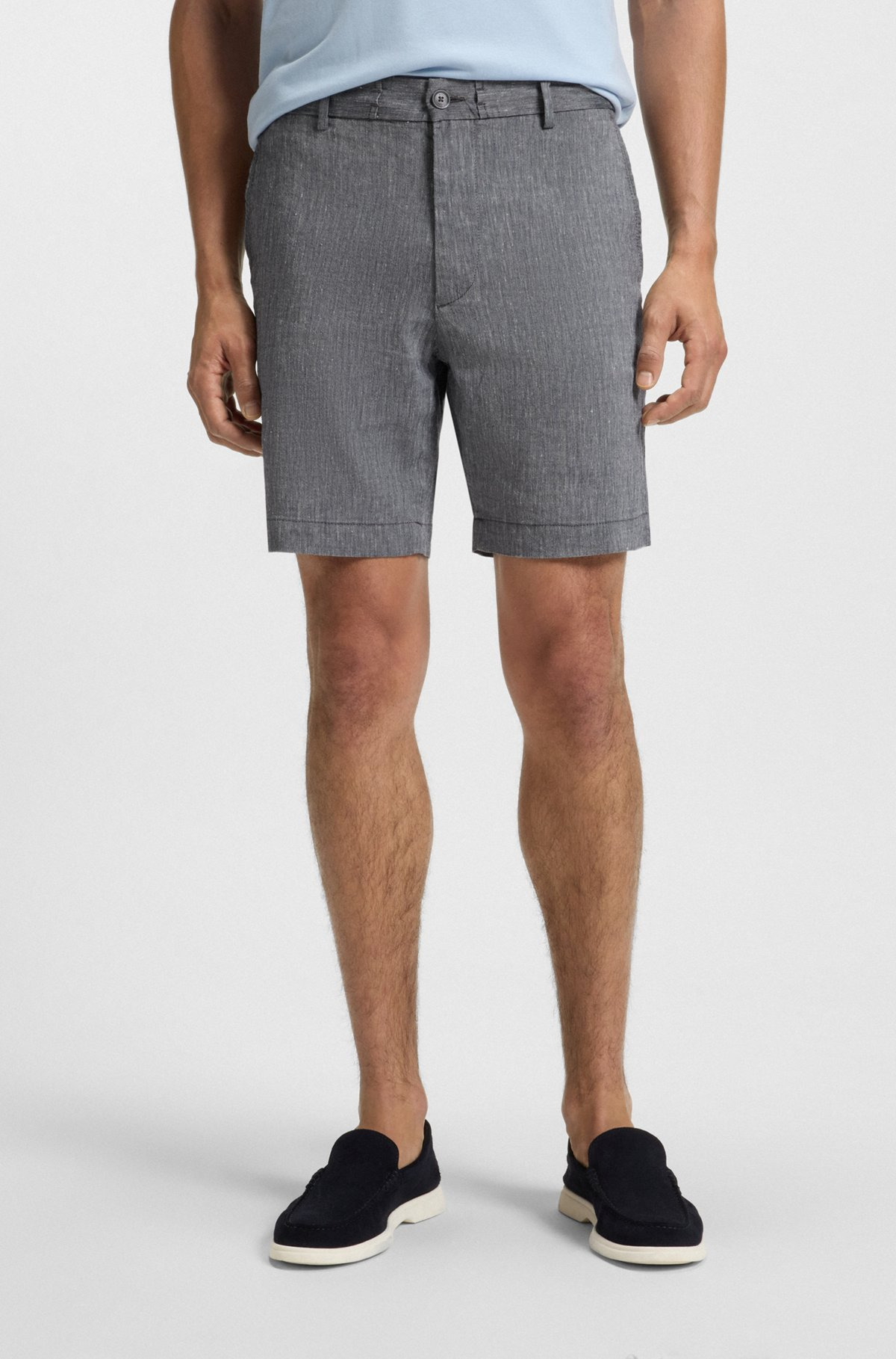 REGULAR-FIT SHORTS IN A LINEN BLEND WITH DRAWCORD - 2