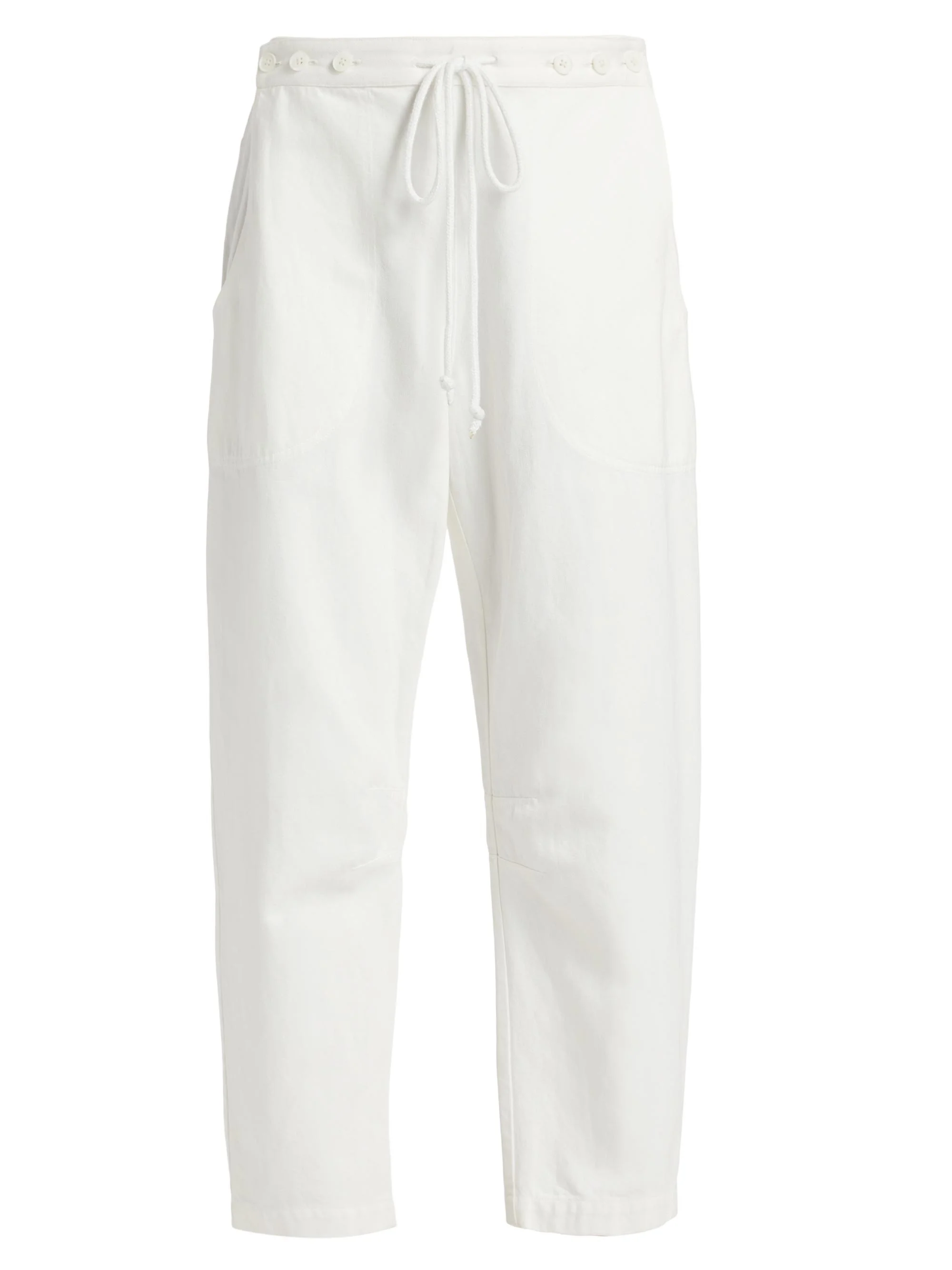 Women's Jetties Beach Drawstring Denim Pants - White - 1