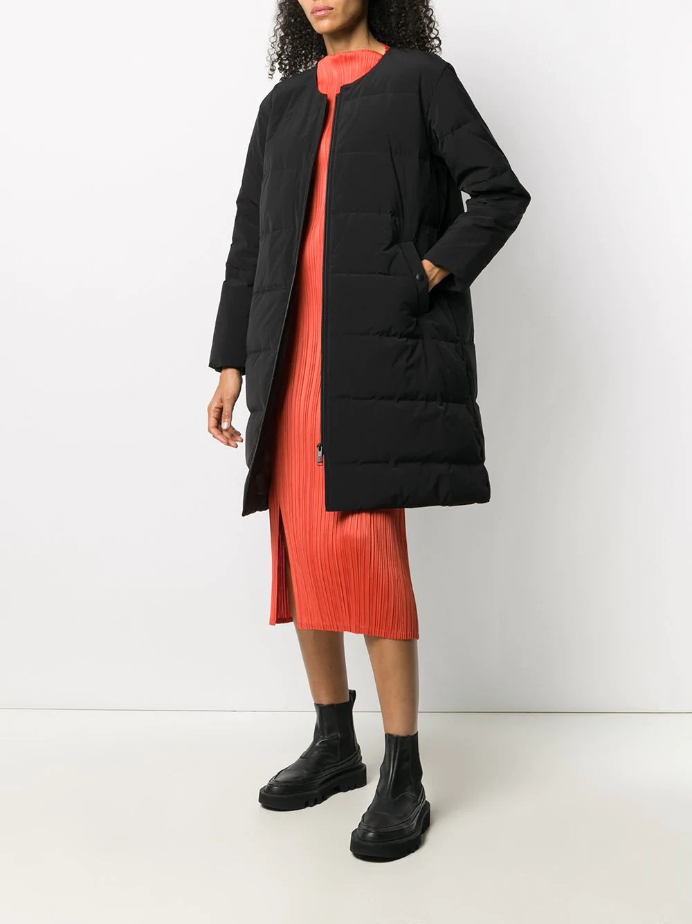 micro pleat duffle coat - 6