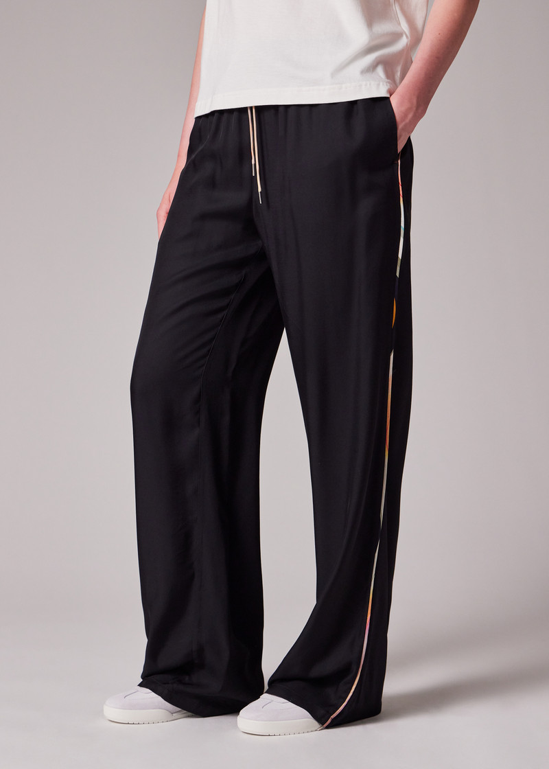 Women's Black Viscose 'Swirl' Drawstring Trousers 6