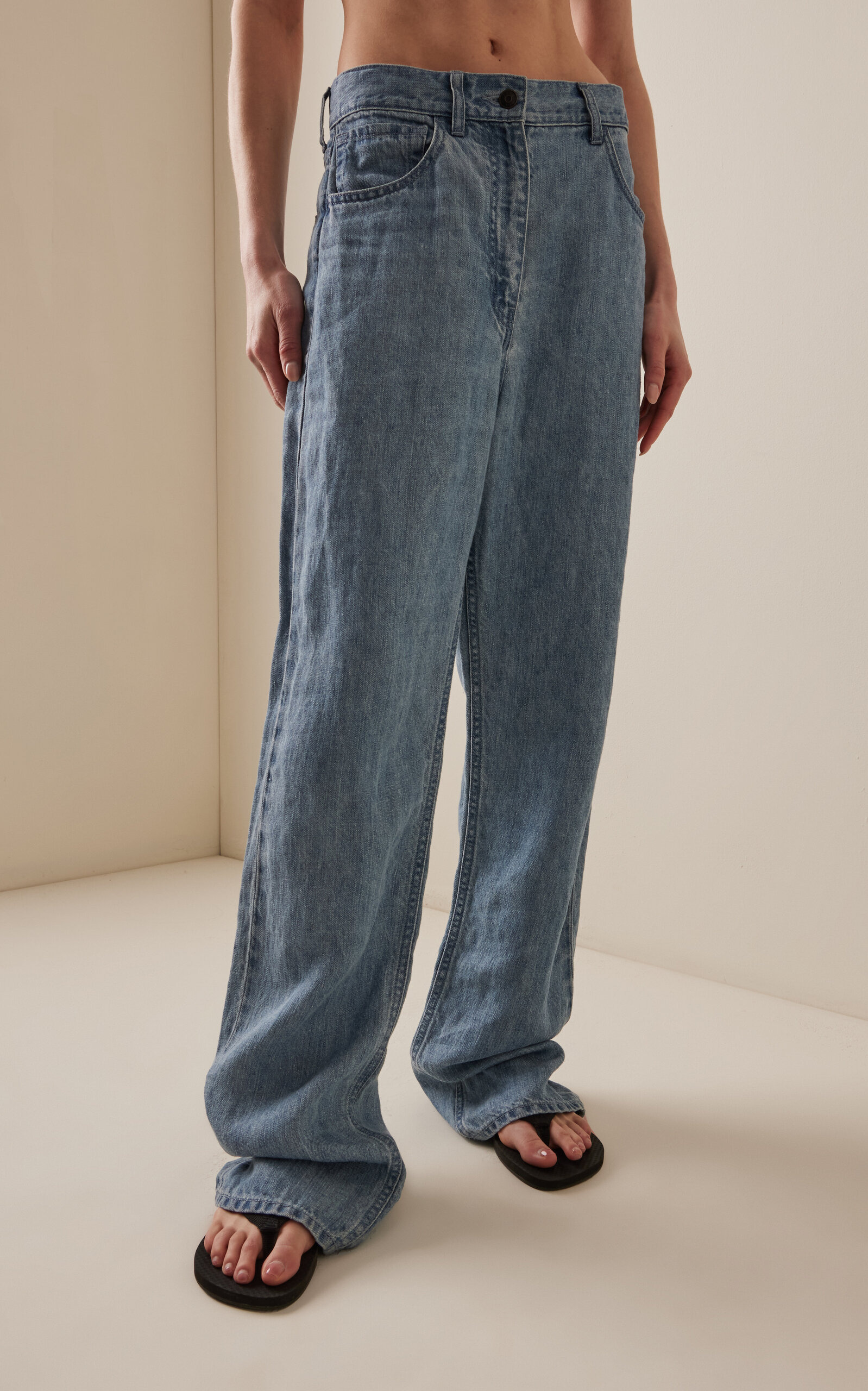 Tarley Linen-Denim Straight-Leg Jeans light wash - 3