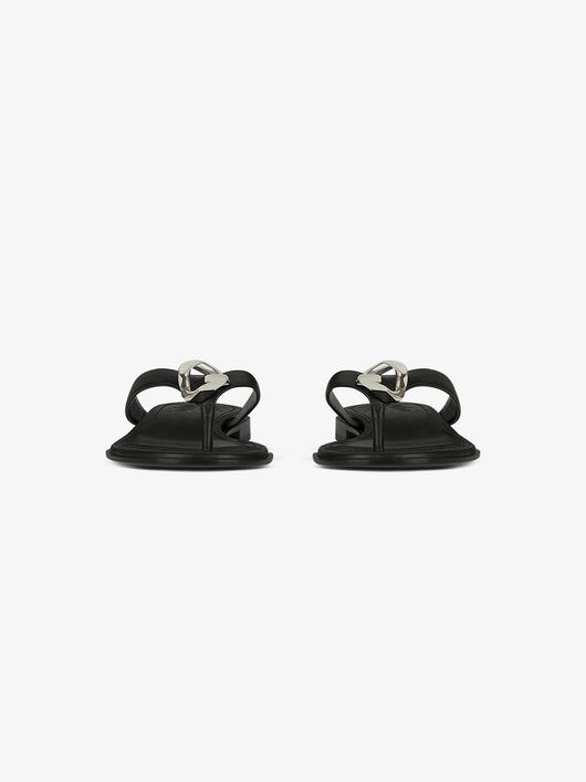 G CHAIN BUCKLE SANDALS IN LEATHER - 2