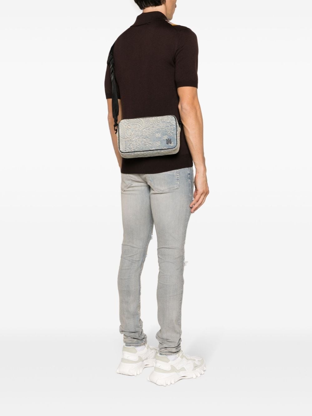 Bandana-jacquard denim camera bag - 2