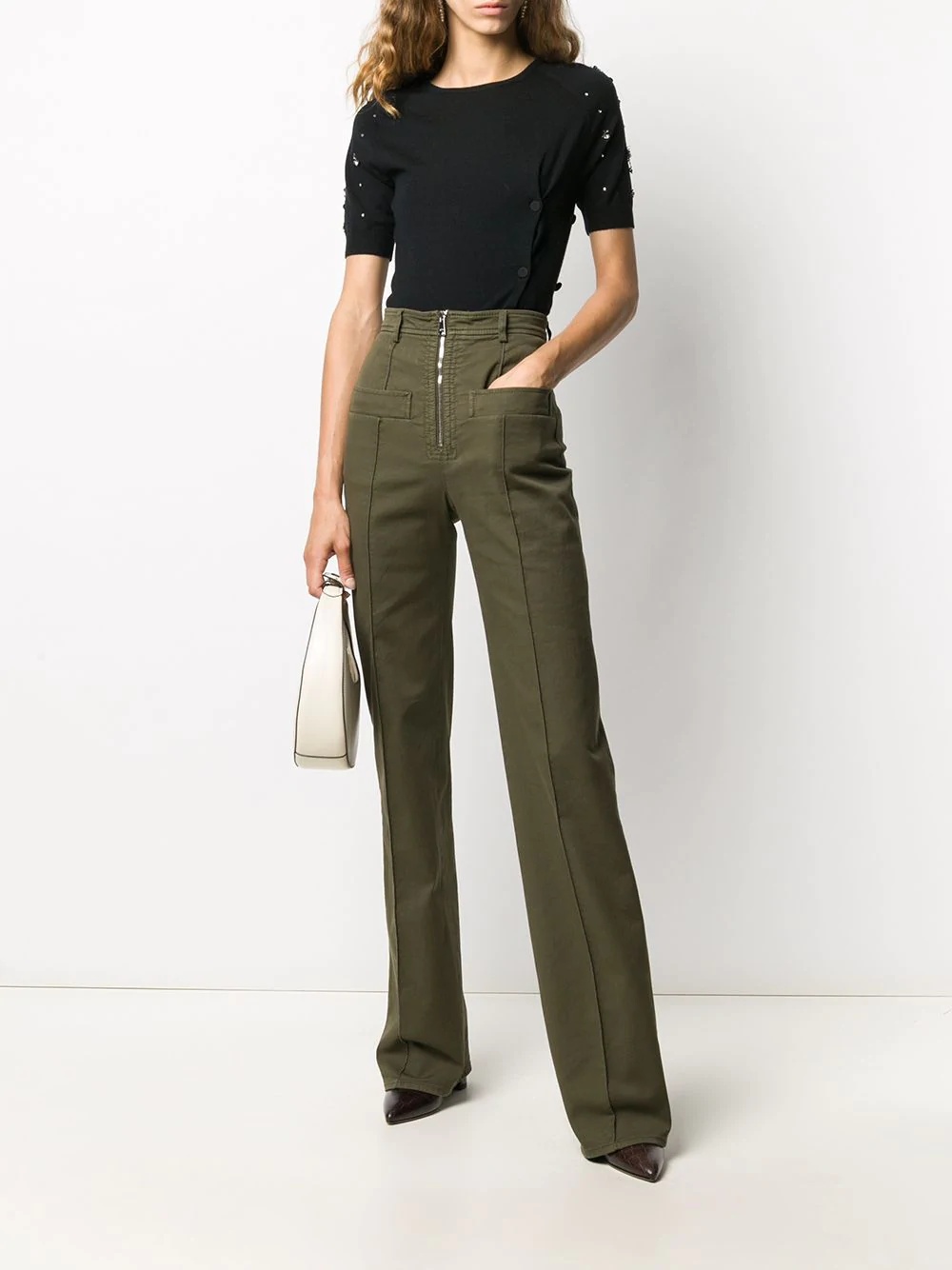 high waist flared trousers - 2