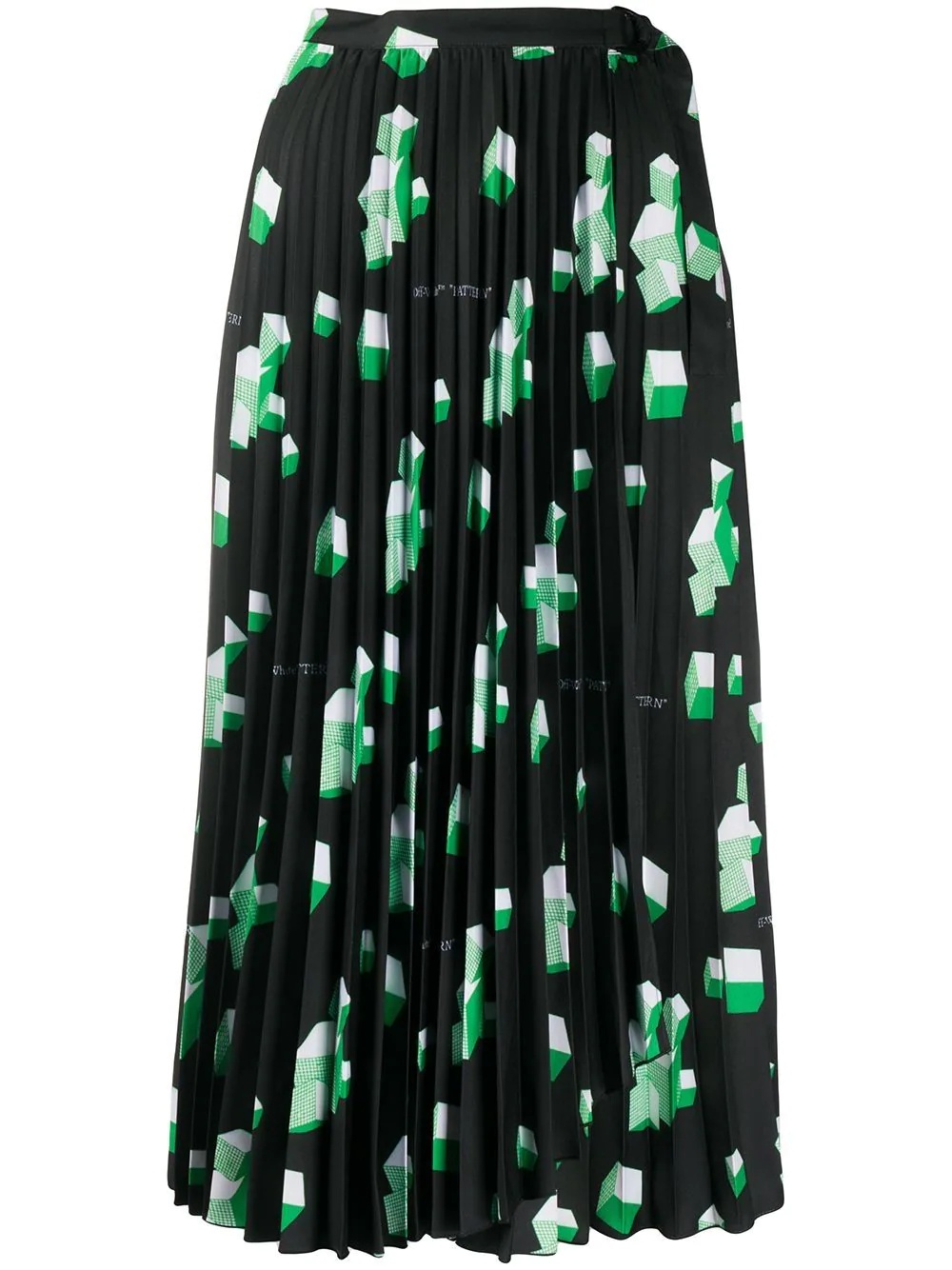 geometric-print pleated skirt - 1