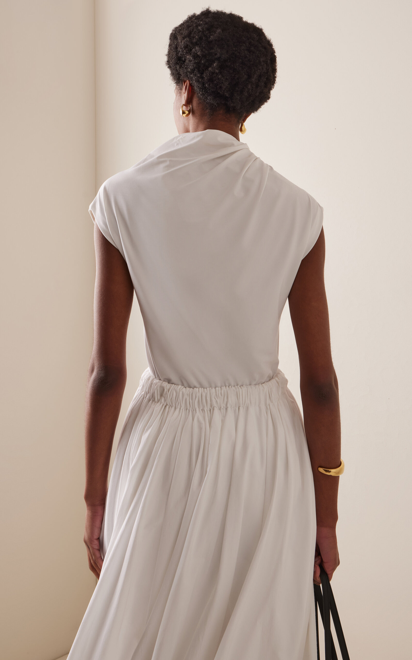 Twist-Neck Jersey Top white - 4