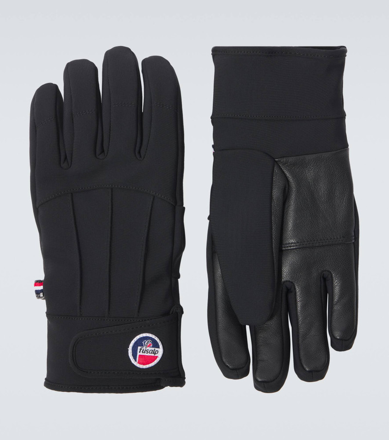 Glacier leather-trimmed ski gloves 1