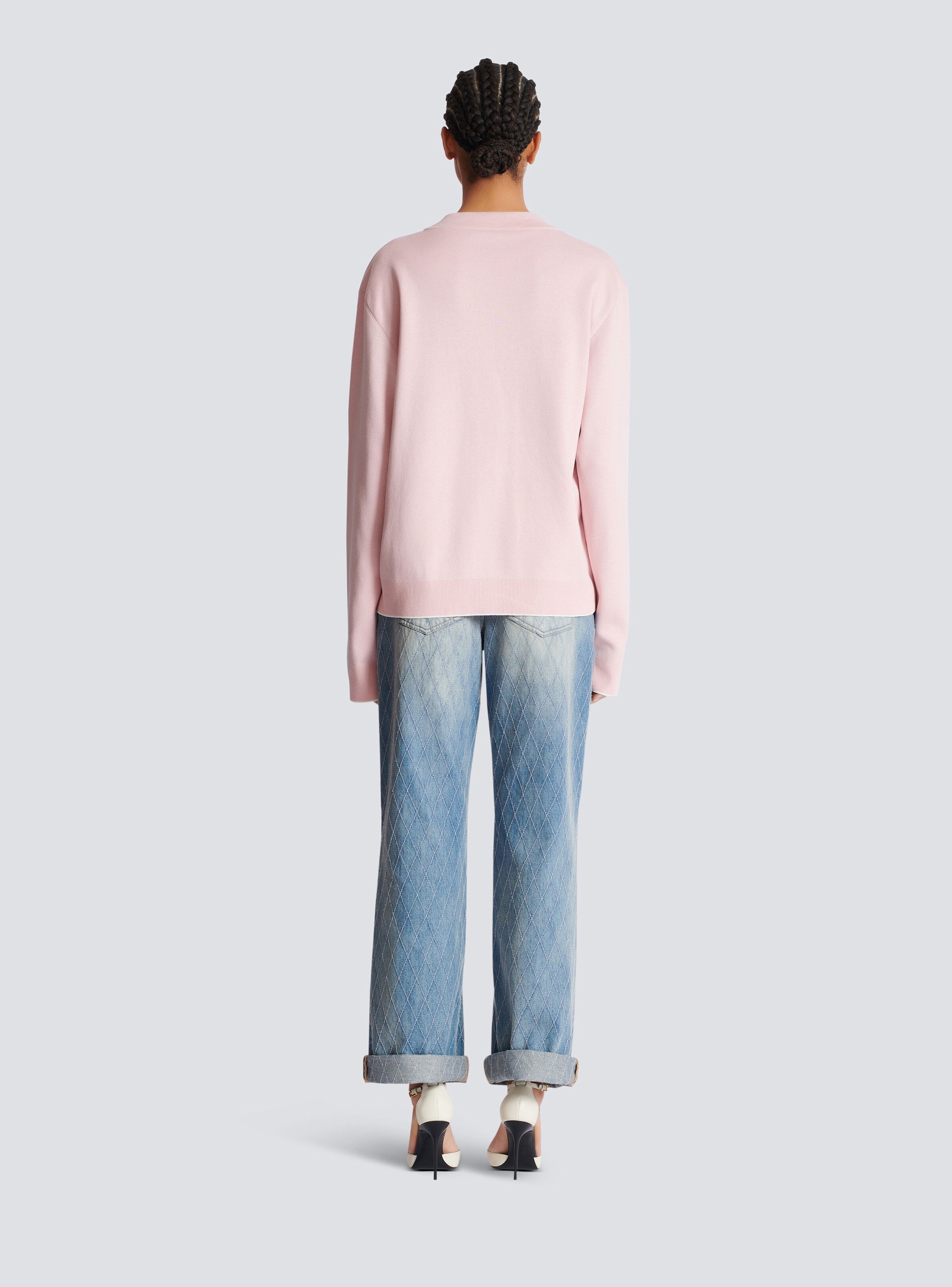 Balmain Emblème-embroidered knit cardigan - 4