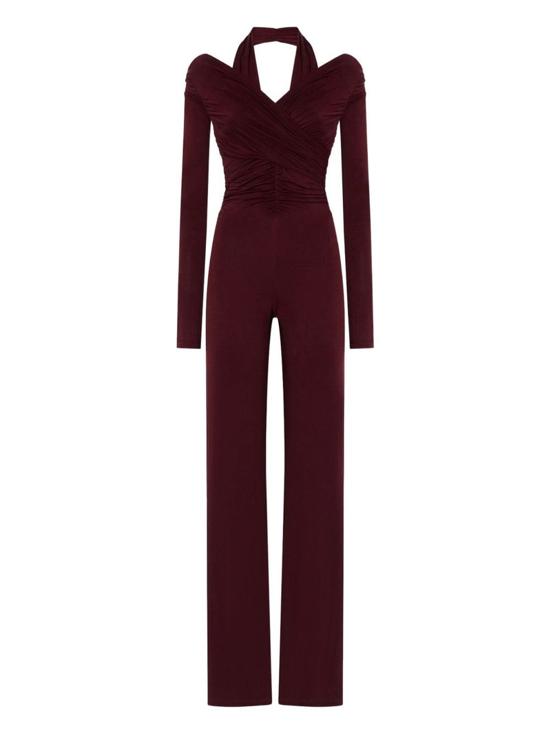 Yvonee draped halterneck jumpsuit 1