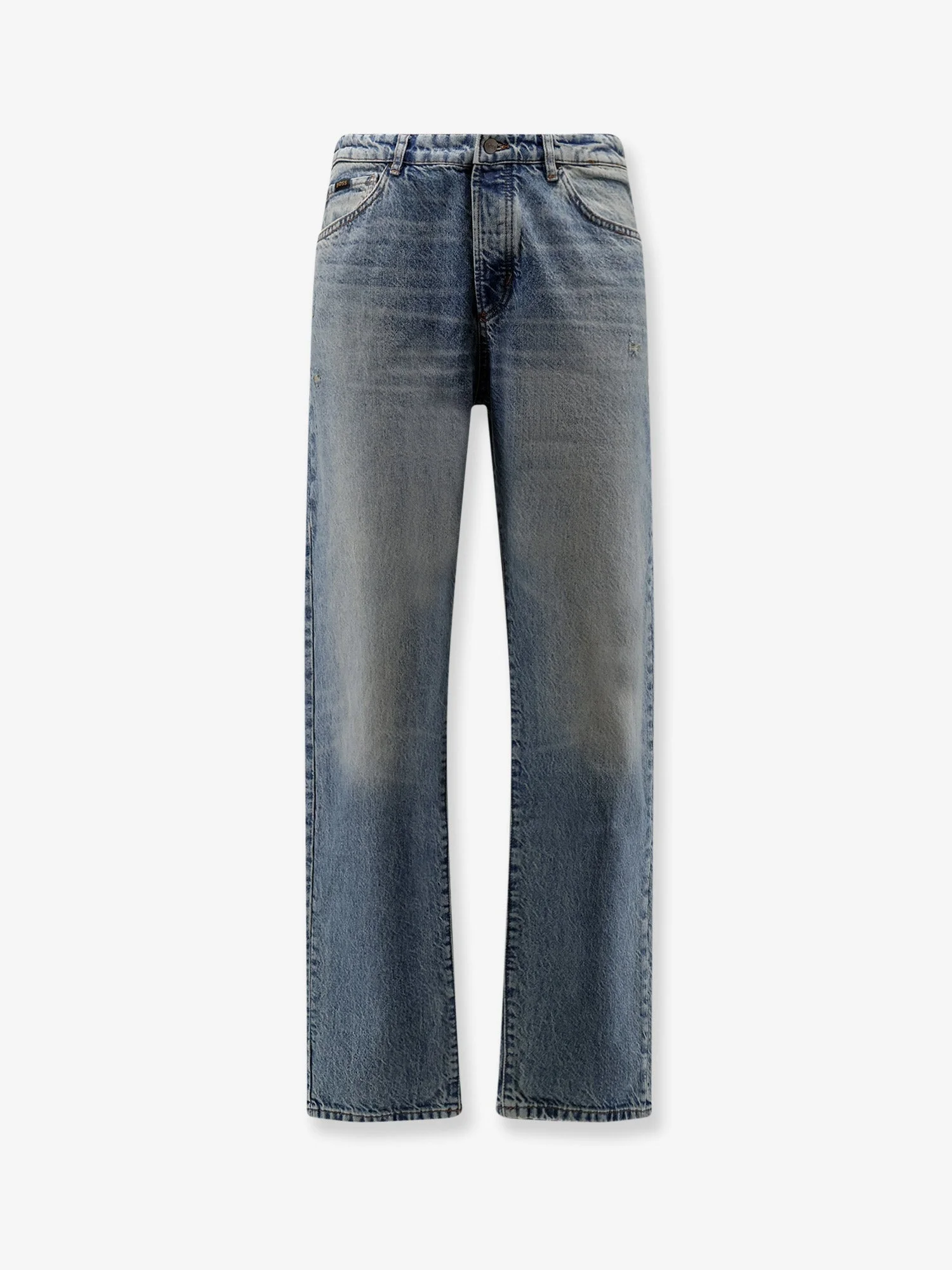 Boss Cotton Jeans With Back Suede Logo Patch - 1