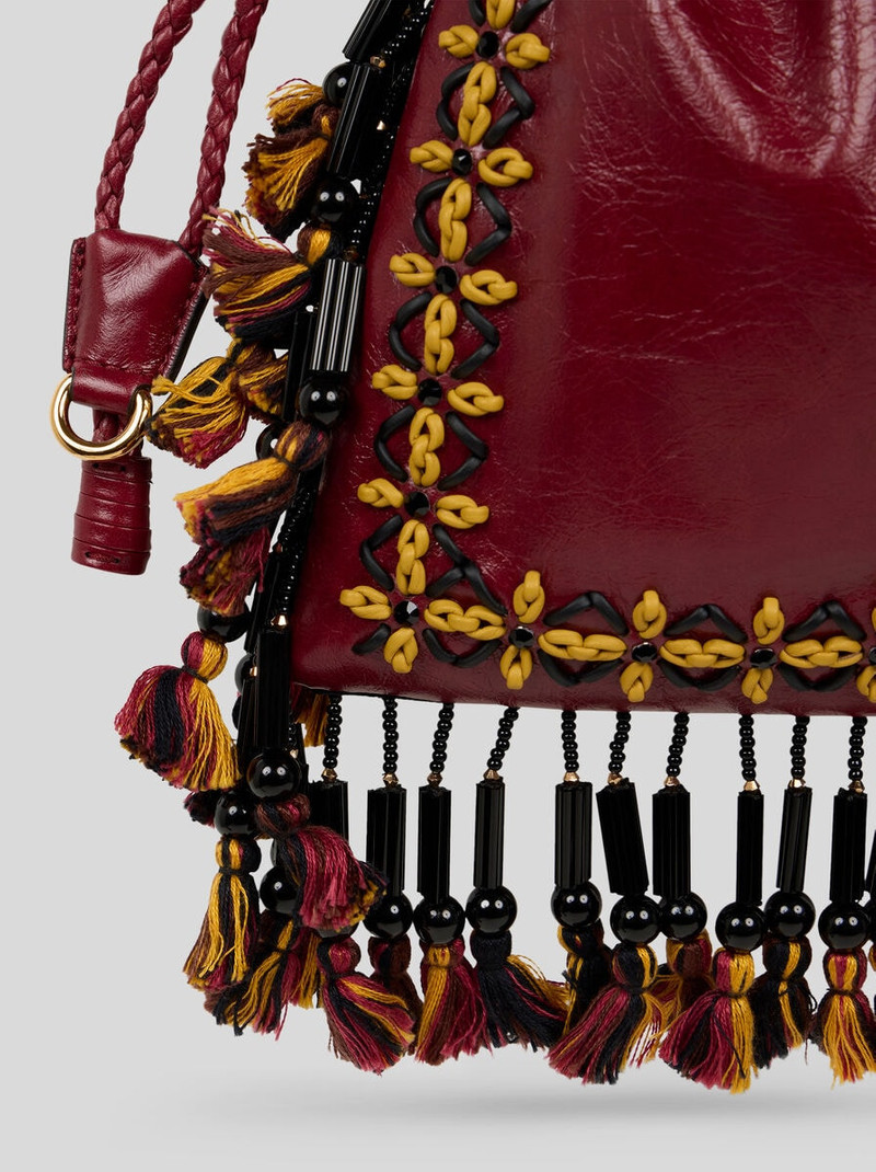 SMALL LEATHER KALISPERA BAG WITH FRINGING 5