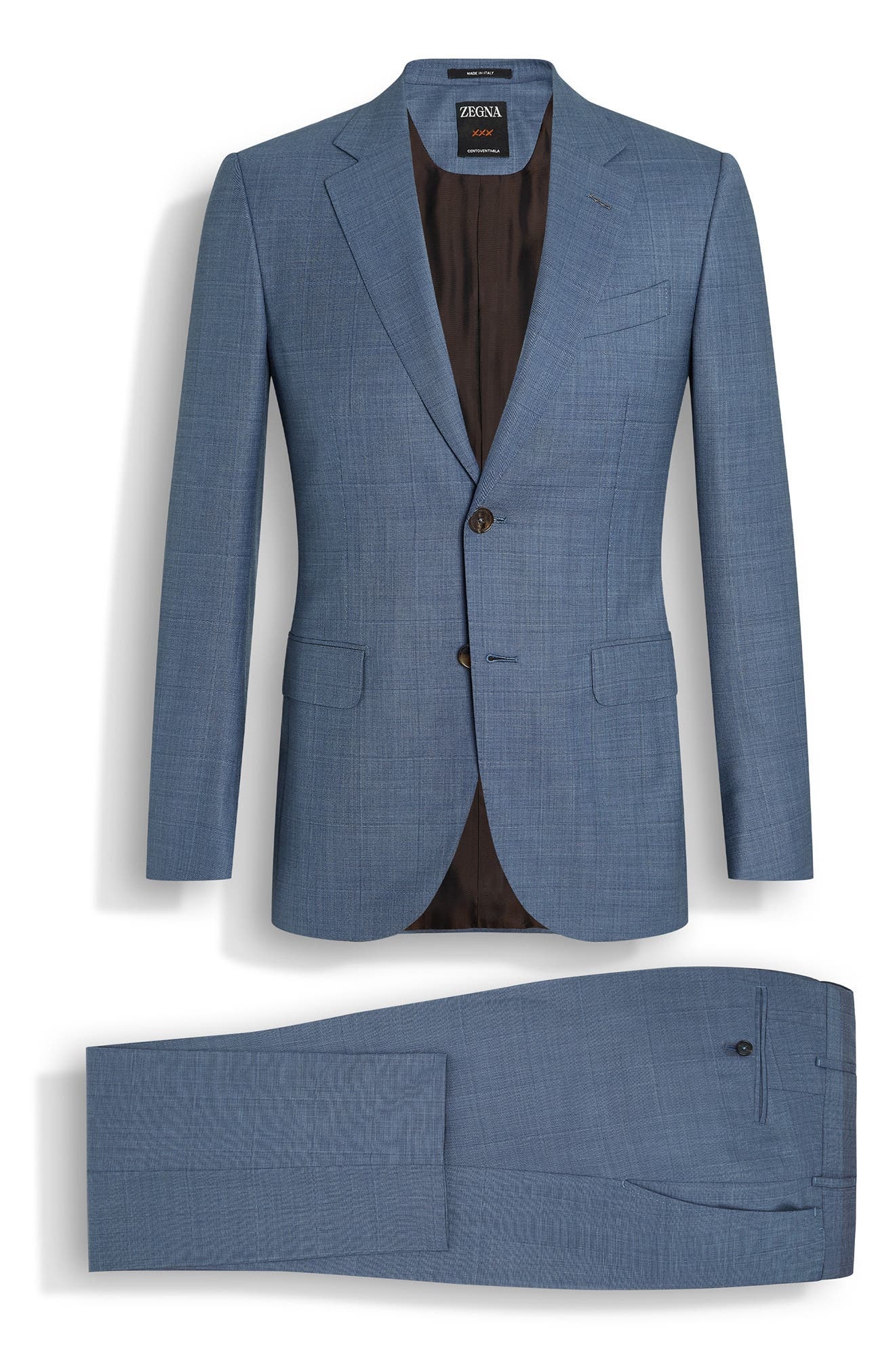 ZEGNA Plaid Centoventimila Wool Suit in Br Blu Ck at Nordstrom - 5