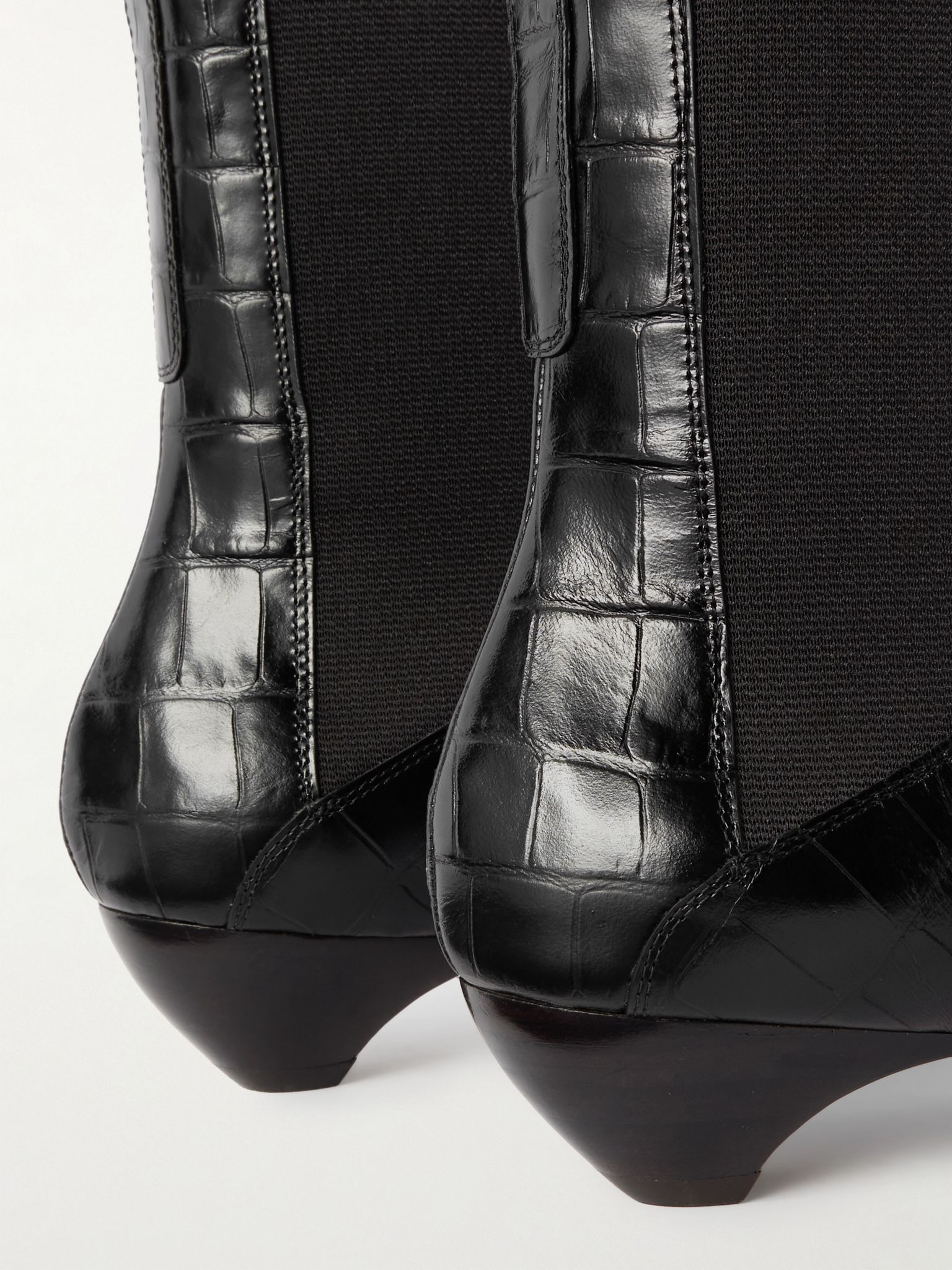 Allegra croc-effect leather Chelsea boots Black - 4