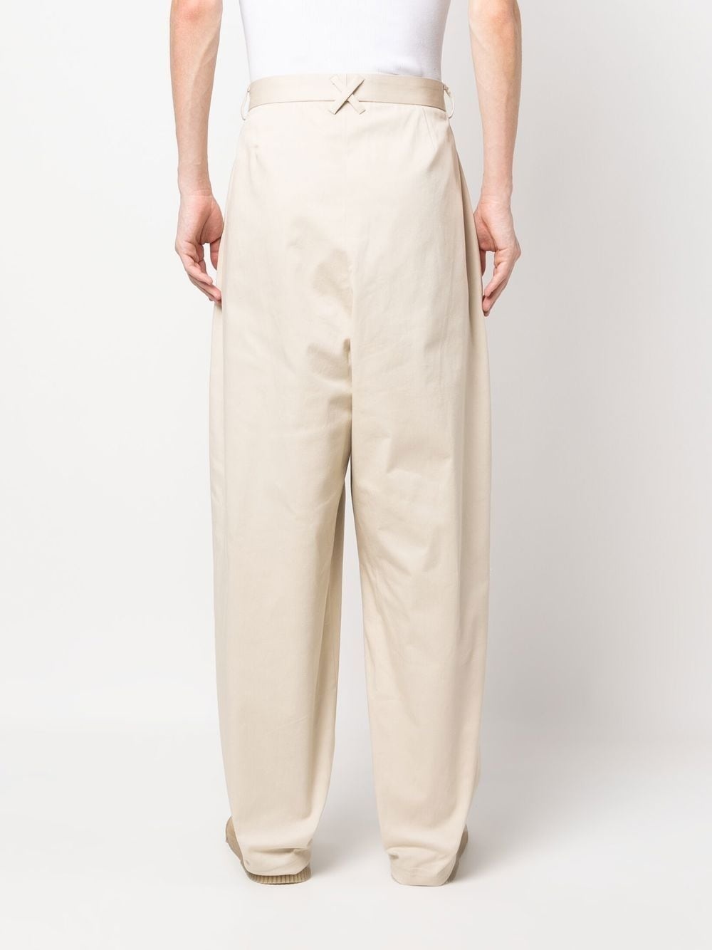 logo-embroidery tailored trousers - 4
