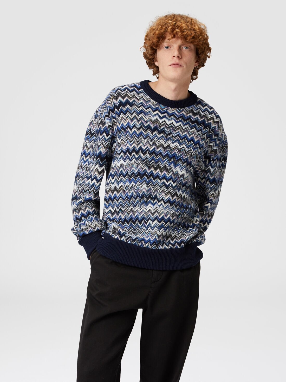 Zigzag wool crewneck pullover - 4