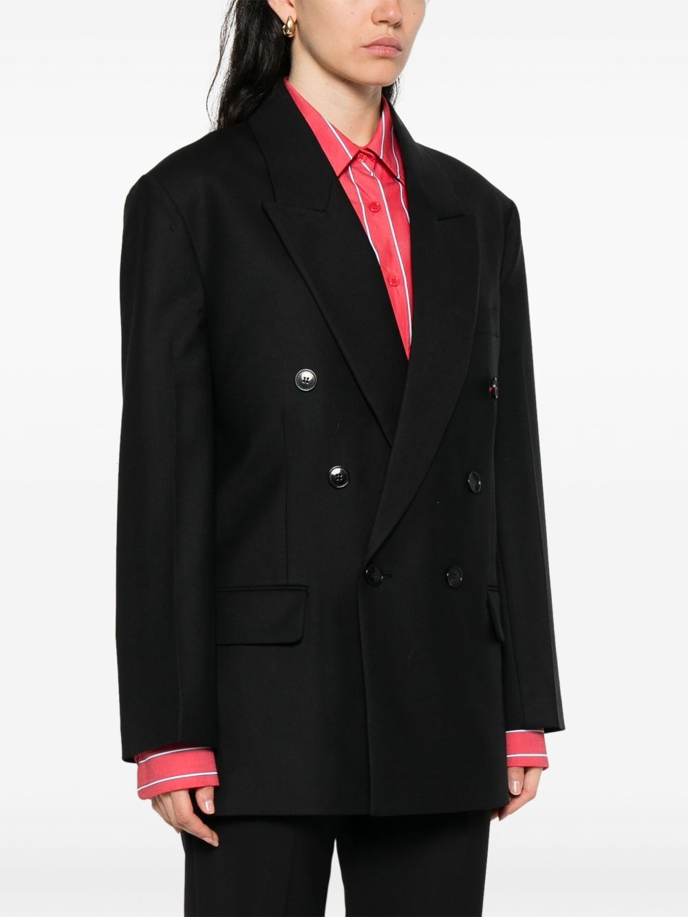 Wool blend double-breasted jacket - 2