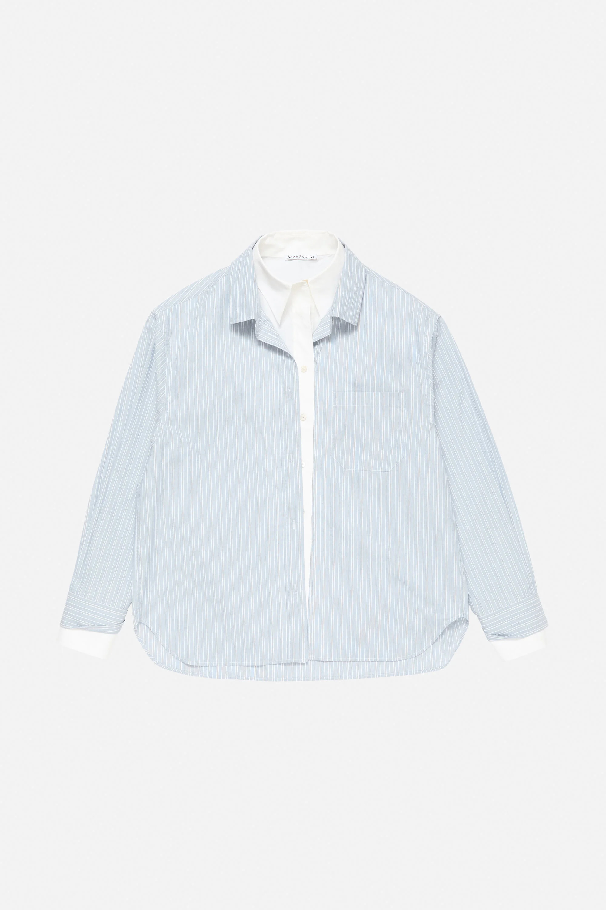 Layered button-up shirt - Blue/white - 5