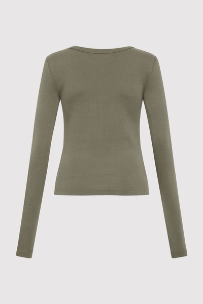 ST. AGNI Organic Cotton Long Sleeve Top - Smokey Olive outlook