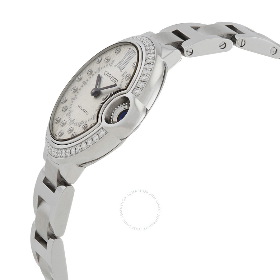 Cartier Ballon Bleu 33mm Automatic Diamond Silver Dial Ladies Watch W4BB0035 - 2