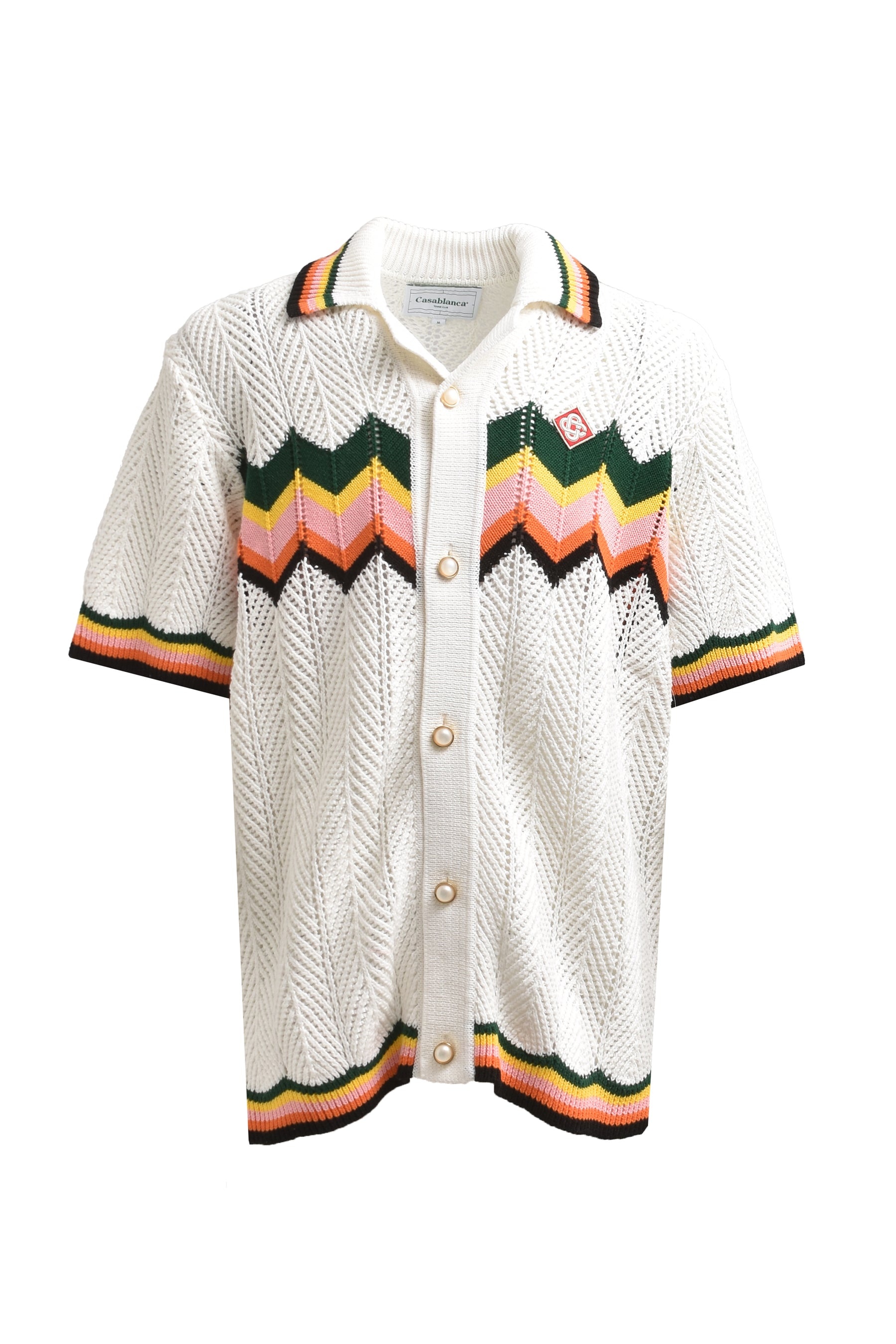 CHEVRON LACE SHIRT / WHT MULTI - 1