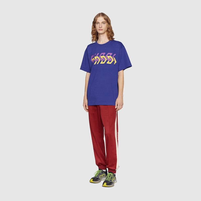 GUCCI Cotton jersey T-shirt with Gucci mirror print outlook