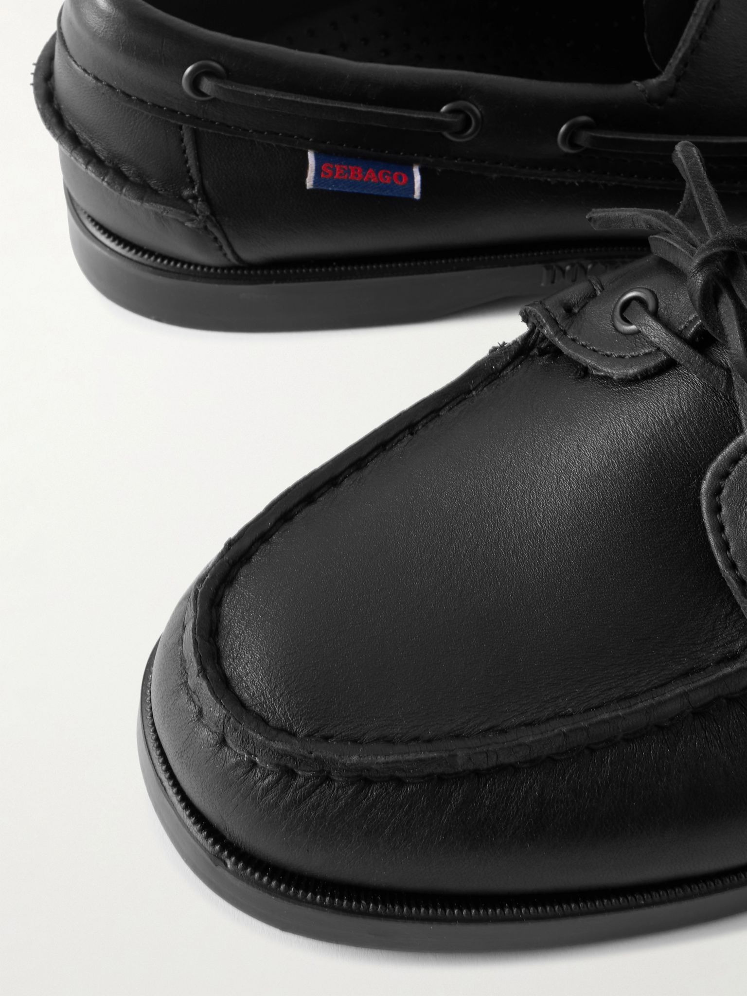 Docksides Portland Leather Boat Shoes Black - 5