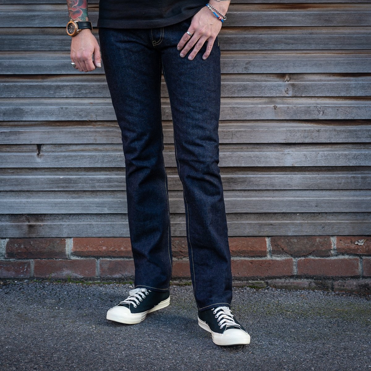 IH-777S-142 14oz Selvedge Denim Slim Tapered Cut Jeans - Indigo - 4