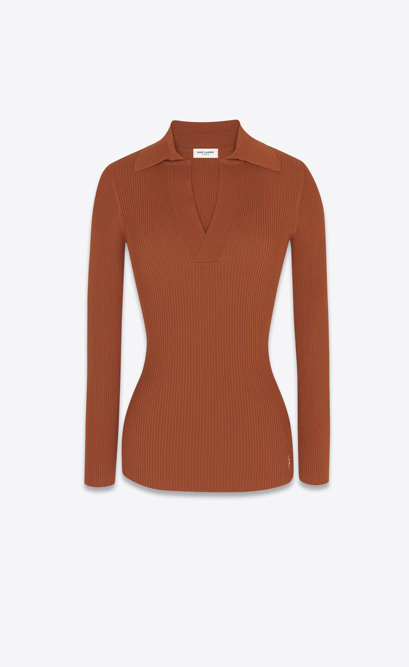monogram top in ribbed crepe viscose - 1