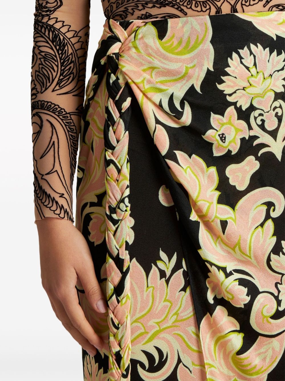 floral-print sarong skirt - 5